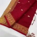 Maroon Pure Silk Saree with Golden Zari Border & Pallu | Wedding & Festive Saree Collection